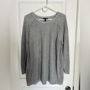 Eileen Fisher Light Gray Sweater Organic Cotton Blend Minimalist Scandi medium